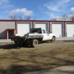 Front view of Oak Grove Volunteer Fire Department, with 4 overhead rolling doors