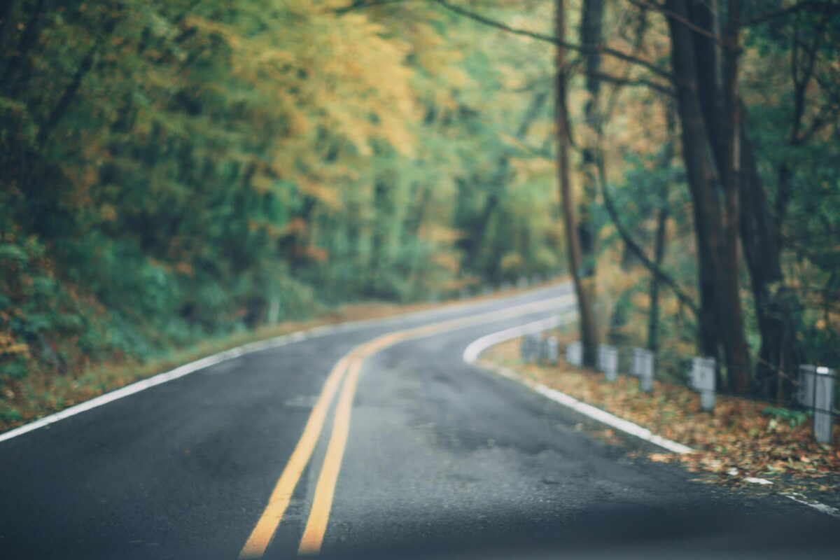 Generic rural road with safety striping