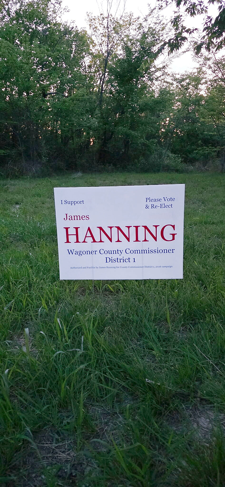 "order a James Hanning yard sign"